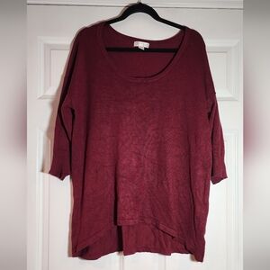 Kenar Woman Burgundy Sweater Top 1X